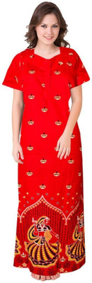 Sharma Distributor Women Nighty(Red)