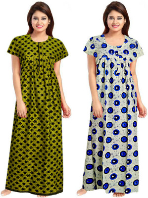 Vatatmaj Creations Women Nighty(Multicolor)