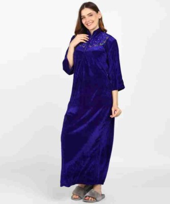 DIVYASTRI FASHION Women Nighty(Blue)