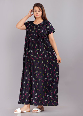 Parth Fashion Women Nighty(Blue)