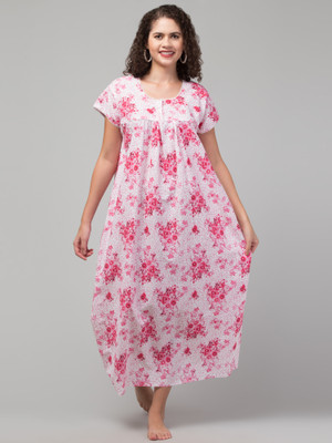 CROWN KING GARMENTS Women Nighty(Multicolor)