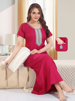 TRUNDZ Women Nighty(Pink)