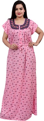 NACNO Women Nighty(Pink)