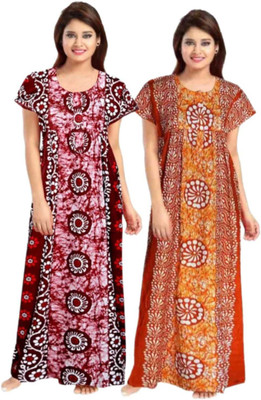 cozynighty Women Nighty(Multicolor)
