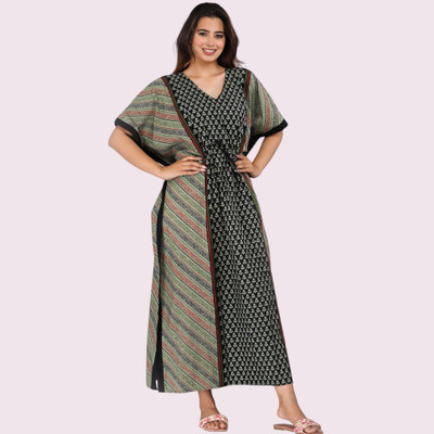 Durga Enterprises Printed Cotton Blend Women Kaftan