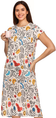 Belive in Yourself Women Nighty(Multicolor)