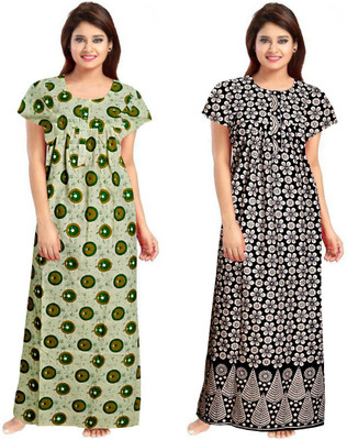 Vatatmaj Creations Women Nighty(Light Green)