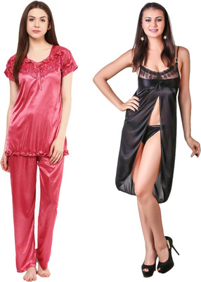 ROWENA Women Nighty Set(Multicolor)