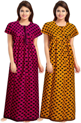 ROOPYATI Women Nighty(Red, Pink)