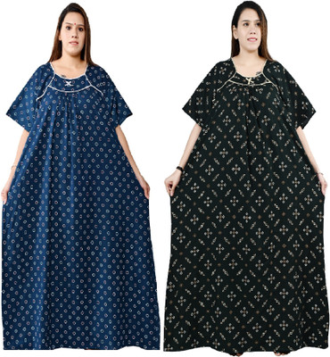 Bindass female collection Women Nighty(Blue, Dark Green)