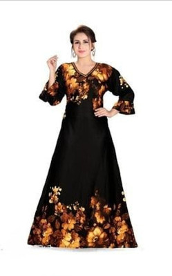 HouseOfCommon Women Nighty(Yellow, Black)