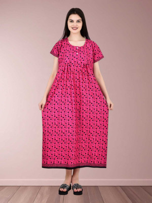 LDHSATI Women Nighty Set(Pink)