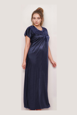 HouseOfCommon Women Nightdress(Dark Blue)