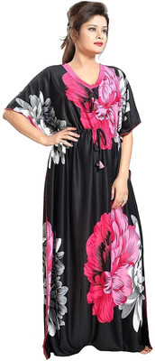 Rangmor Women Nighty(Pink, Black)