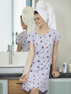 ZEYO Women Nightshirts(Purple)