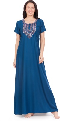 Sand Dune Women Nighty(Blue)