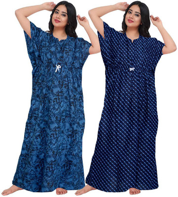Saviaara Women Nighty(Dark Blue)