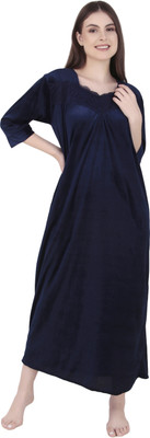 BOMBASED Women Nighty(Dark Blue)