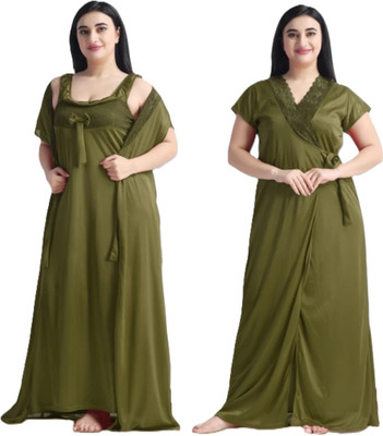 TASN Women Nighty Set(Green)