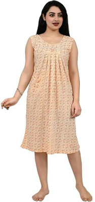 saanvi collection Women Nighty(Beige)