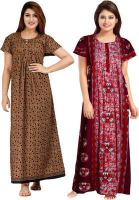 Harvik International Women Nighty(Multicolor)