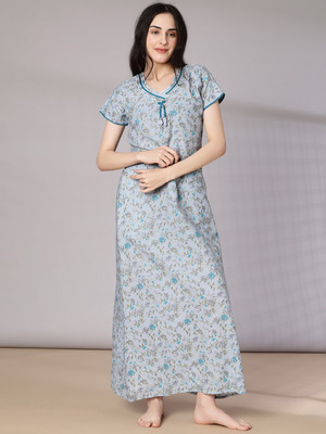V-MART Women Nighty(Blue)