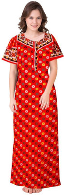 Sharma Distributor Women Nighty(Red)