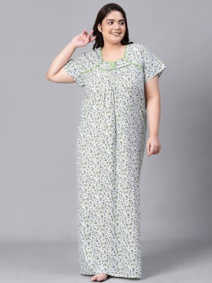 CLOCHOICE Women Nighty with Robe(Green)