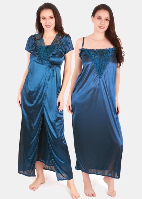 Be You Women Nighty with Robe(Blue)