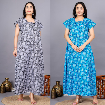 creation sarthak Women Nighty(Multicolor)
