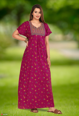 LA fashion Women Nighty(Purple)