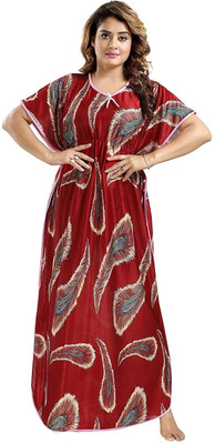 Homezilla Women Nighty(Red)