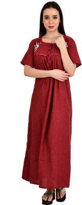 LDHSATI Women Nighty(Maroon)