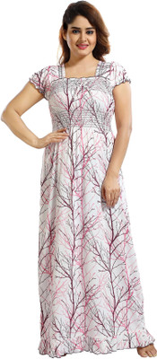 SHOPPING STATION Women Nighty(Multicolor)