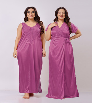 Punchi Women Nighty with Robe(Red)