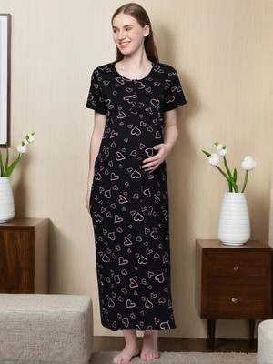 Kryptic Women Nighty(Black)