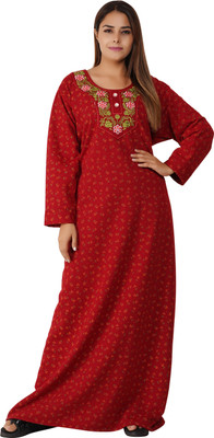NACNO Women Nighty(Maroon)