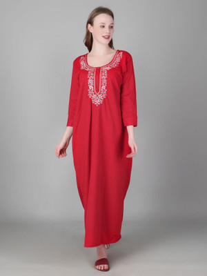 Dreamom Women Nighty(Red)