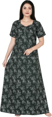 CASUAL LOOK Women Nighty(Dark Green)