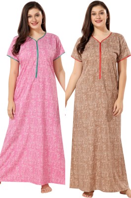 piu Women Nightdress(Multicolor)