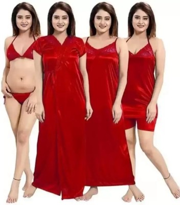 ERAD Women Nighty Set(Red)