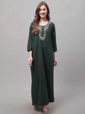 kareena faishon Women Nighty(Dark Green)