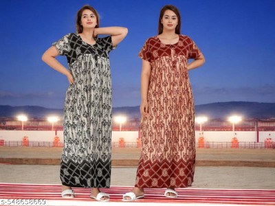 nayra enterprieses Women Nighty(Multicolor)