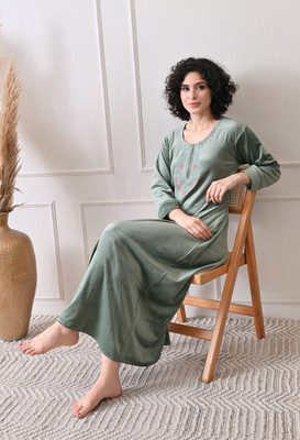 Dreamom Women Nighty(Light Green)