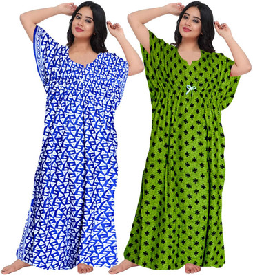 Veena Enterprises Women Nighty(Multicolor)