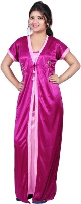 MAHALAXMI INTERNATIONAL GROUP Women Nighty with Robe(Pink)