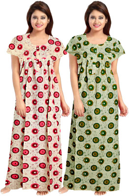 Navya Creation Women Nighty(Multicolor)