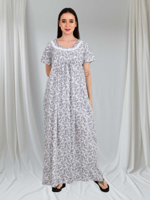 LDHSATI Women Nighty Set(Black, White)