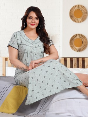 TRUNDZ Women Nighty(Light Green)