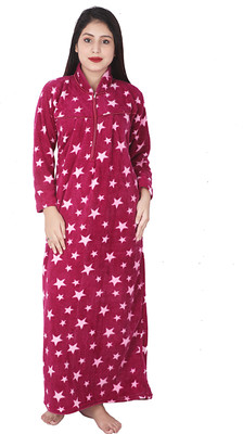 San Apparels Women Nightdress(Pink)